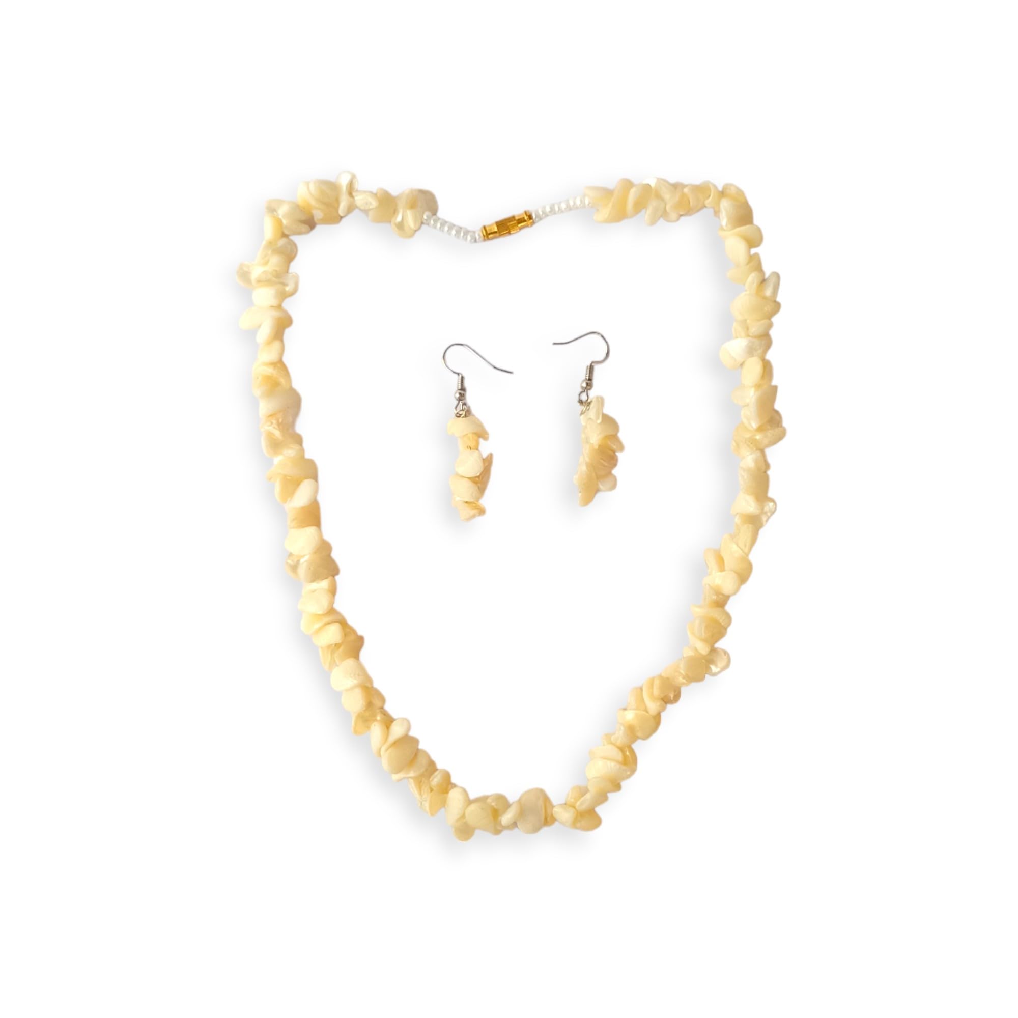 Timblaze Handcrafted Seashell Necklace And Earrings Set - Eco-Friendly Beach Charm Jewelry For Women (Cream) (B0CZ47QHG7) Amazon Price History, Amazon Price Tracker