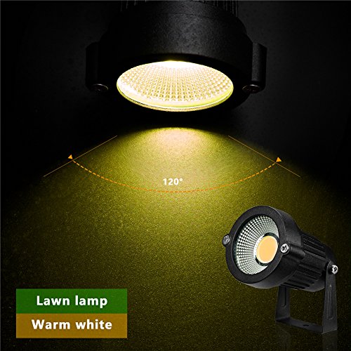 Z Outdoor Landscape Led Lighting 5W Waterproof Graden Lights Cob Led Spotlights With Spiked Stand For Lawn Decorative Lamp Us 3- Plug 3500K Warm White Lights (2 Packs) #TOP2