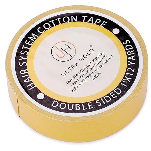 Waterproof Cotton Hair Patch Tape Roll 12M | Double-Sided Wig Tape for Hair Patch & Wig | Extra strong hold hair patch tape for Men & Women | Easy Use & Clean Adhesive Strip