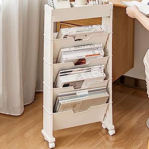 Bibliothèque mobile blanche pour optimiser le rangement des petits espaces