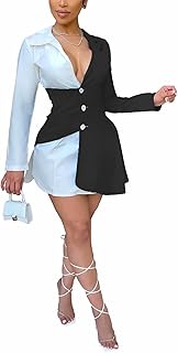 black and white color block dress