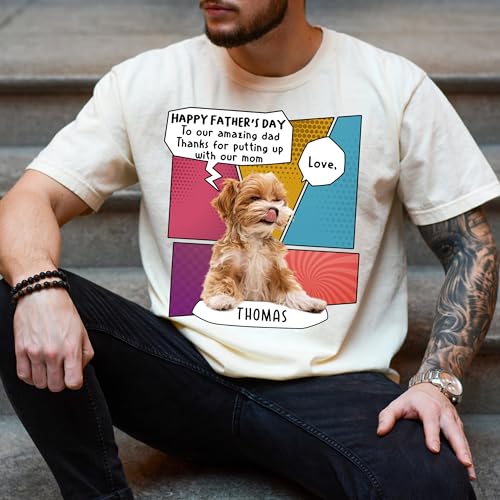 NAZENTI Dog Dad Shirt, Dog Mom Sweatshirt, Personalized, Custom Father's Day Shirt, Dad Gifts, Mom Gifts4