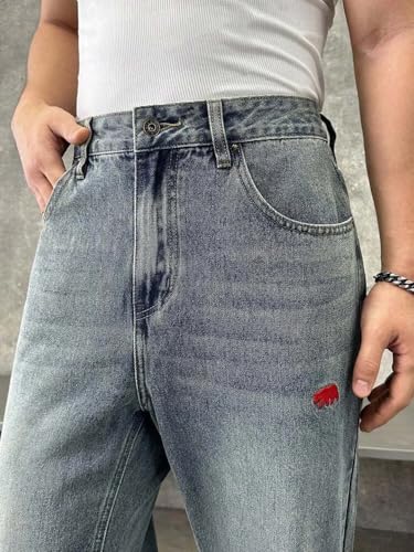 Image of KOTTY Men Jeans || Baggy Fit Jean's for Man || Loose Fit Low Rise Denim || Stretchable Casual Wear Jean,s || Dance Rap Rapping Style Pant for Men || Denim Cotton Jeans