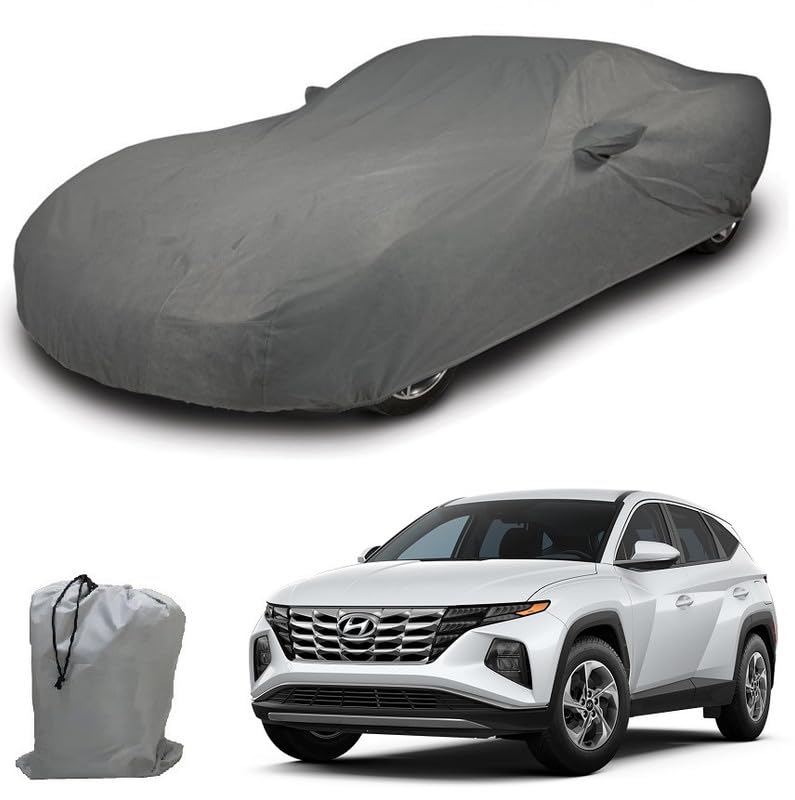 Image of ARCUATE Triple Layer Custom fit Car Body Cover for Hyundai Tucson |Top Layer Dustrproof | Middle Layer Waterproof | Bottom Layer Scratch Protection | Outdoor Indoor Fabric