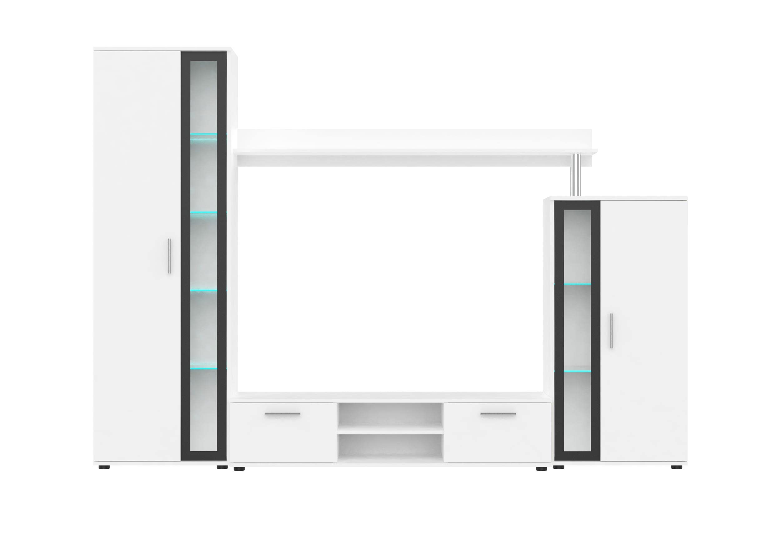 Élément Mural – Meuble de Salon 4 éléments | Design Moderne, mobilier pour Une Maison Douillette et Confortable, Pratique, Blanc