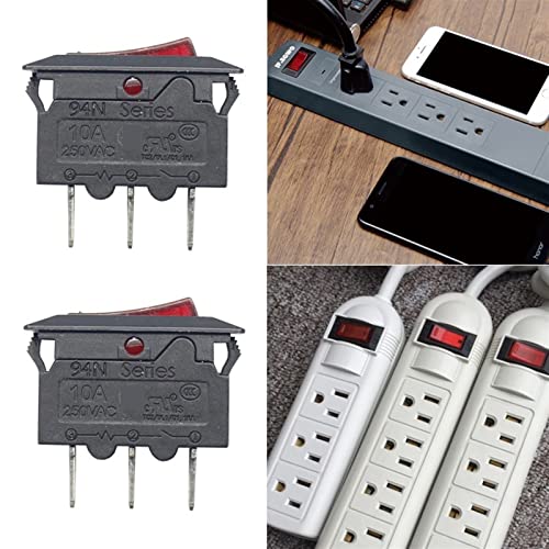 Interruptor basculante 15A con luz roja y disyuntor de protección contra sobrecarga 4