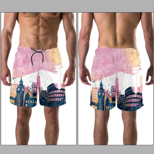 Swim shorts homme aquarelle Londres maillot de bain confortable de plage - 3