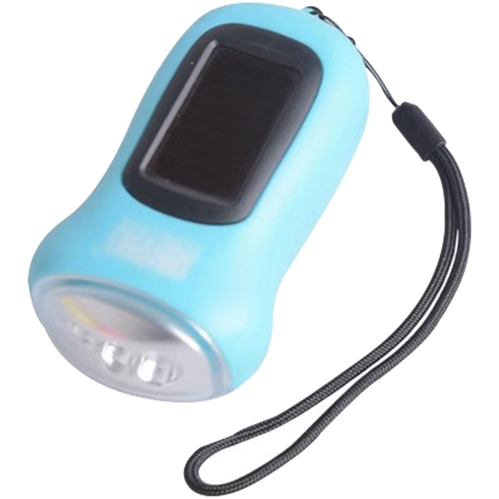 Torcia Elettrica Esterna Ad Energia Solare, Mini Torcia Elettrica Portatile A Manovella, Torcia Elettrica di Emergenza A 3 LED, Torcia Elettrica di Sopravvivenza Portatile(Blue Color,5pcs)