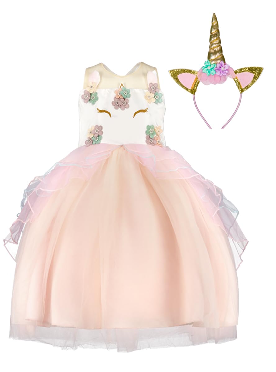 Funidelia | Disfraz de princesa unicornio para niña Originales & Divertidos - Disfraz para niños y divertidos accesorios para Fiestas, Carnaval y Halloween - Rosa