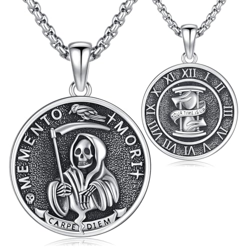 Collier gothique faucheuse en argent pour sublimer vos tenues alternatives au quotidien