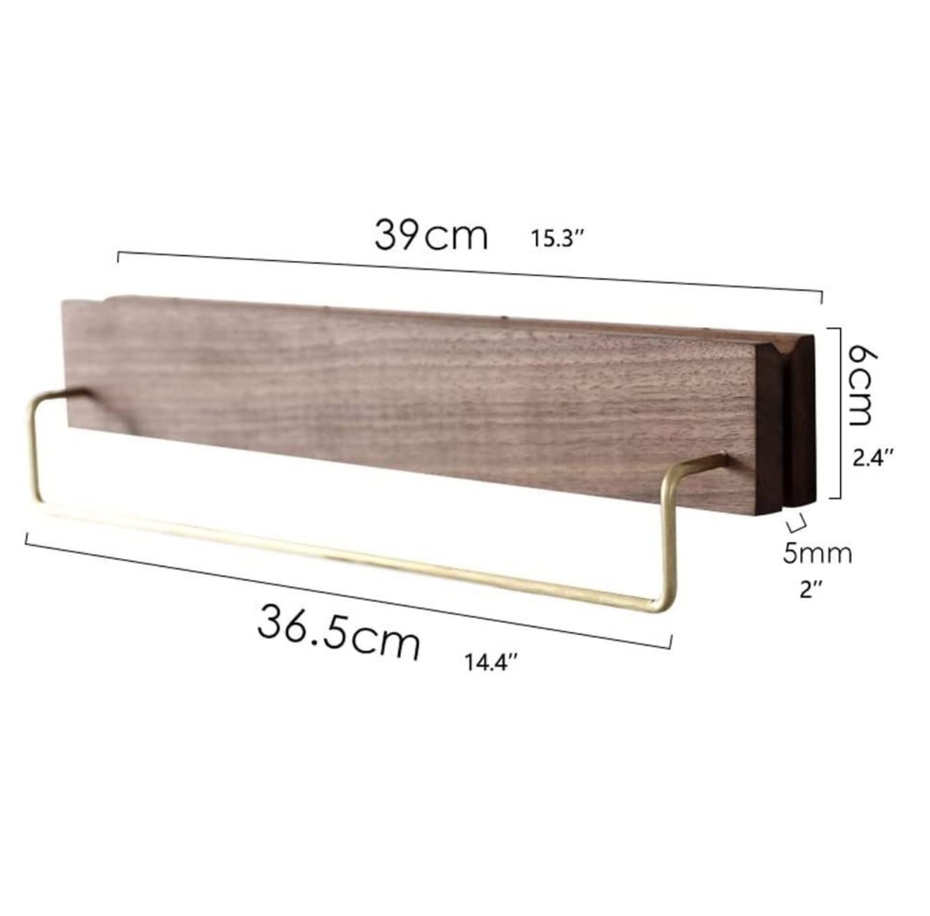 Bloque Cuchillos Cocina Bloque De Cuchillos De Cocina, Soporte para Cuchillos, Estante para Barra Colgante De Nogal De Pared, Estante para Cuchillos, Toalla