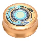 Phefop Professioneller Scheibenstabilisator mit unterem Silikonpad zur Dämpfung von Vibrationen, -Scheibenklemme für CNC-Präzisionsschnitt für Plattenspieler, goldfarben