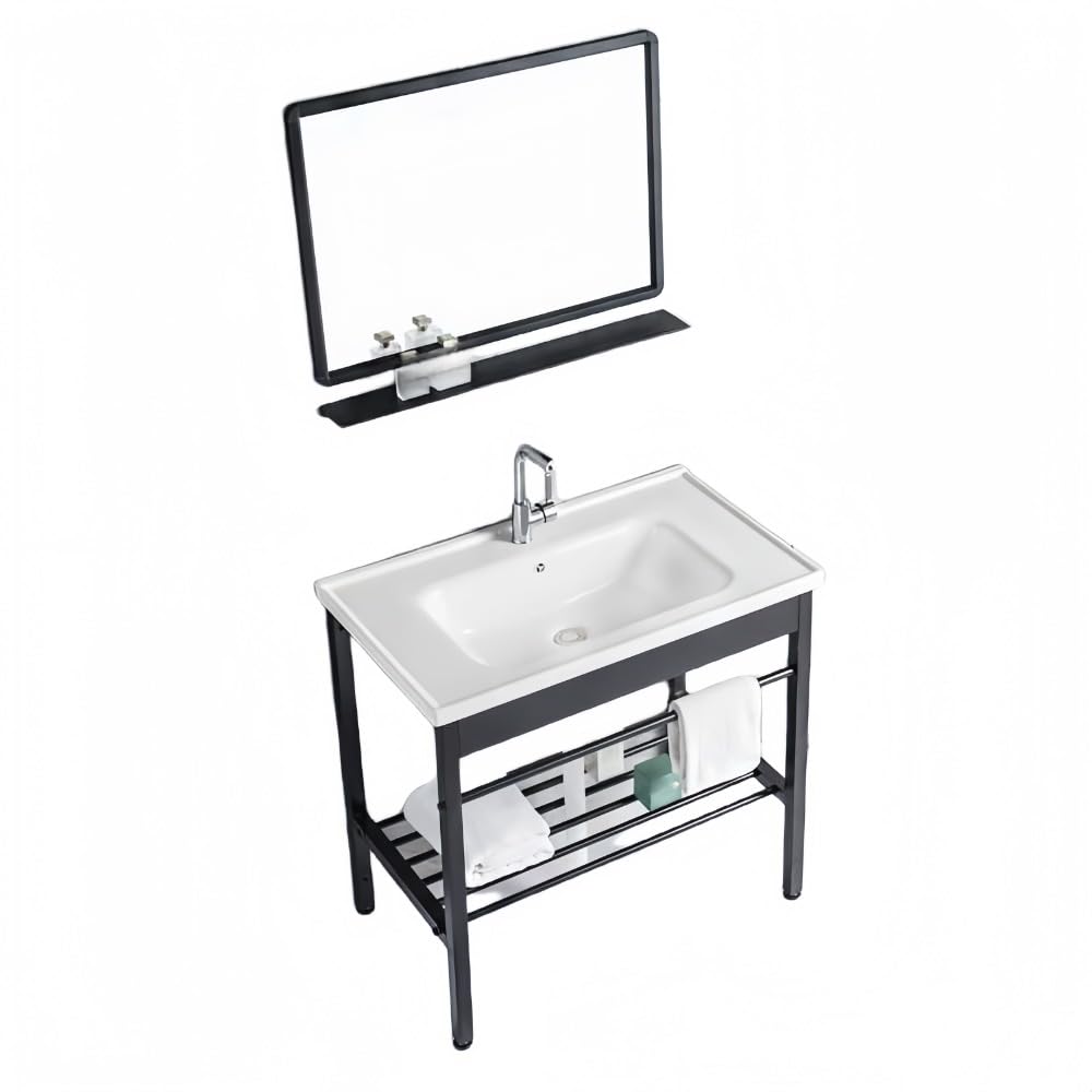 Amazon.co.jp: AZIEBAY フロアスタンド洗面器 セット 蛇口付き 排水