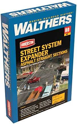 Walthers Cornerstone Asphalt Street System-Straight Sections pkg(10) with Accessories 933-3195 HO Scale Model Railroad - Scenery Kit image 4