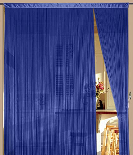Kaikoon Rideau à fils, store à fils, 90 x 240 cm, bleu