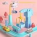 KIZONLY Car Race Track for Kids Ages 4-8, Kids Car Toys for 3 Year Old Boys, Race Track for Toddlers 3-5, City Set with 3 Small Cars and Helicopter, Educational Birthday Gifts (Pink)