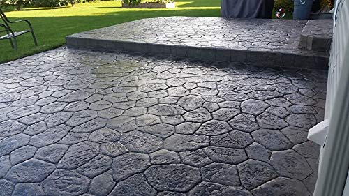 New Random Stone Concrete Stamp Set By Walttools | Decorative Stone Tile, Rotational Pattern, Sturdy Polyurethane Texturing Mats, Realistic Detail (8 Piece) #TOP6