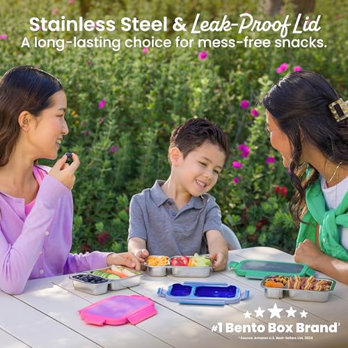 Image of Bentgo Stainless Steel Snack Box, Leak-Proof, 2 Compartments, 2-Cup Capacity