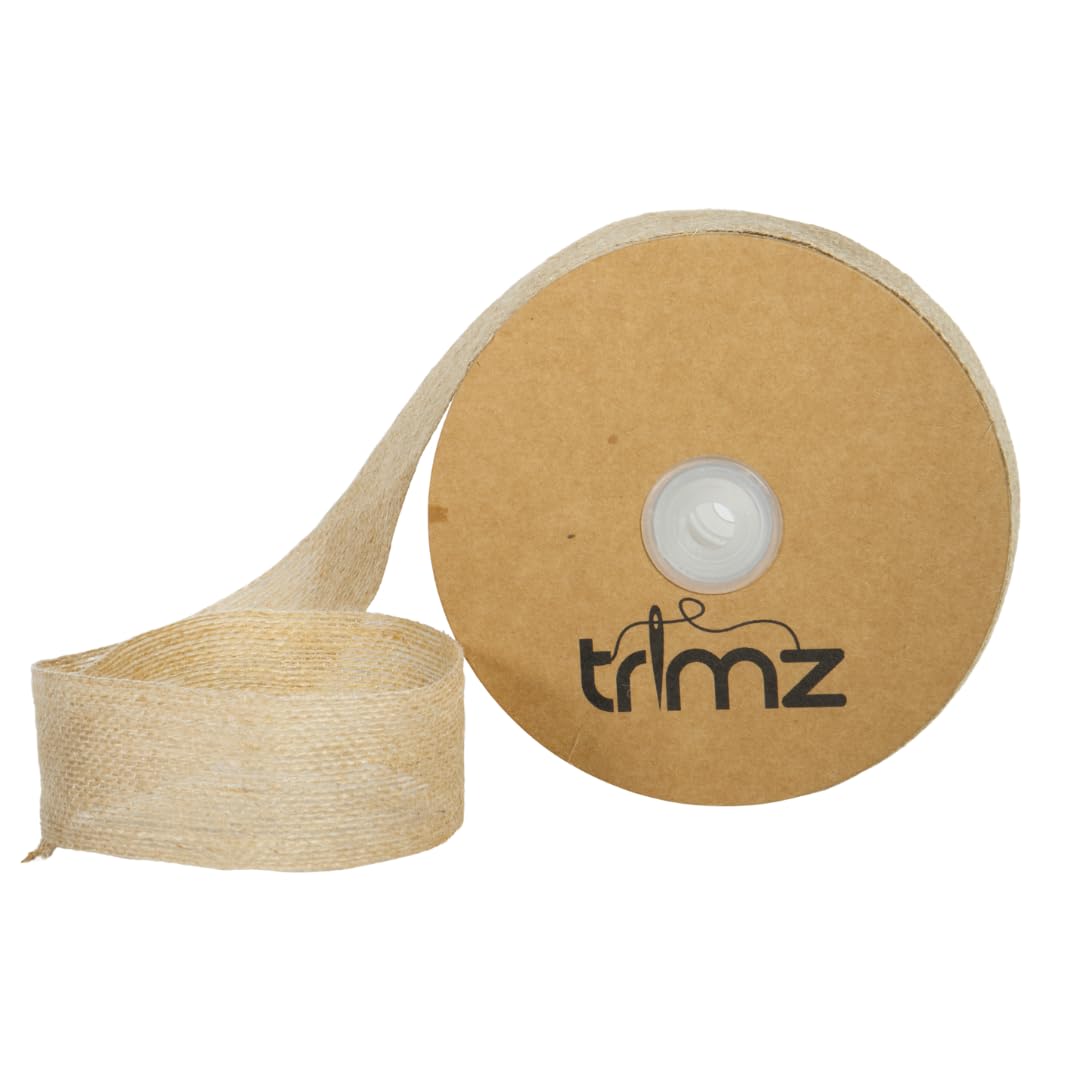 Hessians Tape Jute Burlap Ribbon 38mm x 20m Reel – Natural Linen Colour