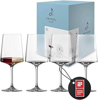 Zwiesel Glas Allround Weinglas Echo (4-er Set), moderne Weingläser mit besonderer Bodenplatte, spülmaschinenfeste Tritan-Kristallgläser, Made in Germany (Art.-Nr. 123381)