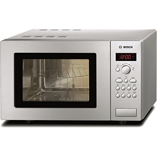 Bosch HMT75G451B Serie 4 Freestanding 800W Microwave Oven with Grill, Brushed Steel