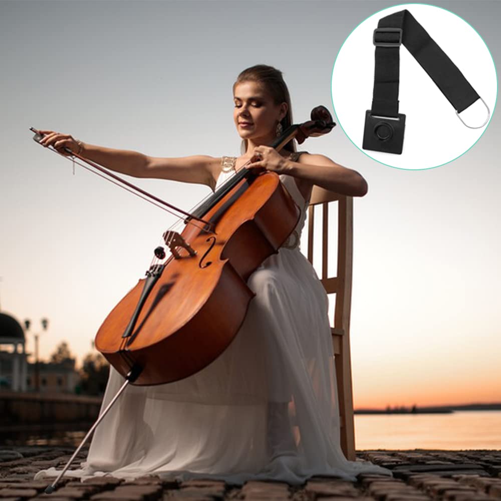 SourceTon - 2 tappi per violoncello e 5 punte in gomma per violoncello, con anello a D in metallo massiccio, cinghia regolabile per proteggere il pavimento da graffi e accessori antiscivolo