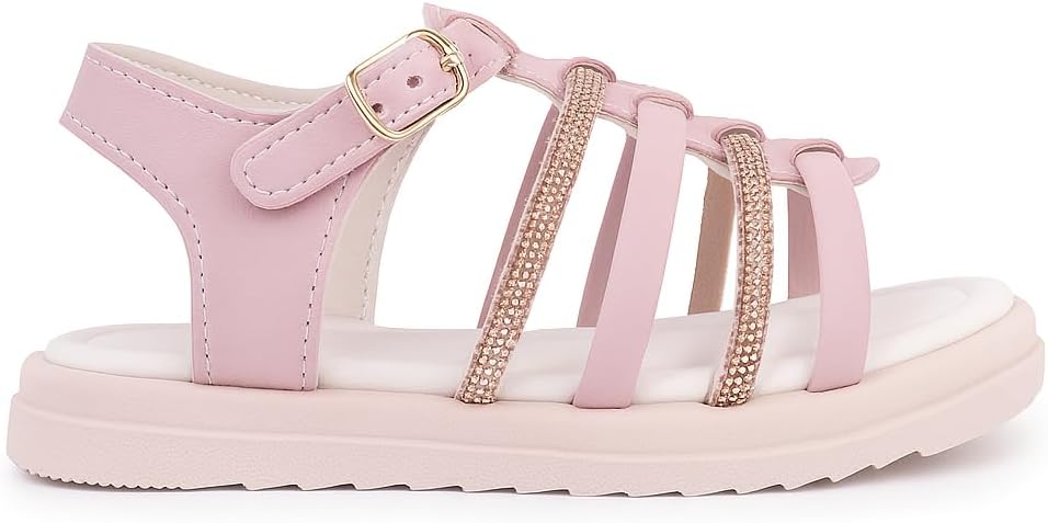 Sandália Infantil Menina com Tiras Brilhantes Moda Princesa Leve Confortável, 20 a 34
