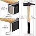 Blacksmiths' Hammer 0000811-1000 Professional Metalworking Forging Tool Swedish Pattern Round Square Face Cross Peen Engineer Hammer with Wooden Handle Black Head (2.2 lbs/1000g)