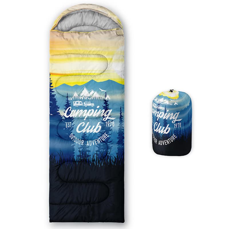 HOSIMA Sleeping Bags, Cold Weather Mummy Sleeping Bag for Adults Girls Boys Waterproof Men for Warm Camping Hiking Outdoor Travel Hunting with Compression Bags(SDC71)