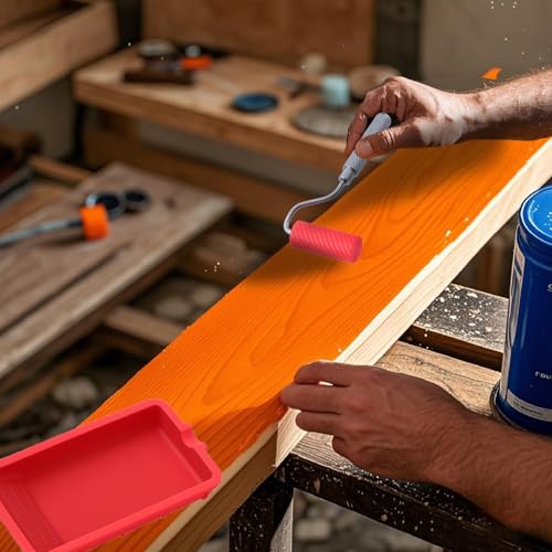 Leimroller Holzleim,Leimwalze,Leimpinsel mit Silikon Farbwanne,Wiederverwendbare Leimwalze für Handwerk,für Kunst Klebeprojekte