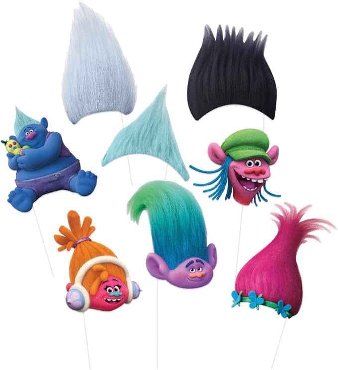 Amazon.com: Trolls Photo Booth Props | Assorted Designs | 8 Pcs : Home ...