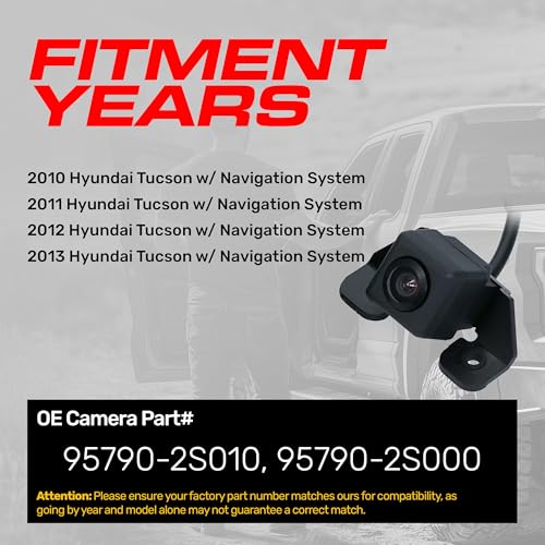 Image of Master Tailgaters Replacement for Hyundai Tucson w /Navigation System (2010-2013) Backup Camera OE Part # 95790-2S010, 95790-2S000