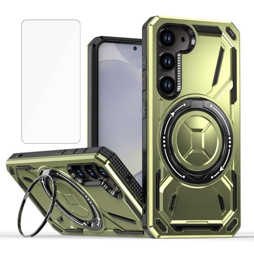 Coque S22 Plus protégeant l'écran des fissures avec anneau anti-chute pour homme