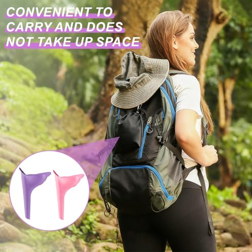 2pcs flintronic Urinella para Mujer, Urinario Portatil Mujer, Reutilizable Orinal Mujer, Orinal Embudo de Silicona para Orinar de Pie para Viajes, Actividades al Aire Libre, Camping, Festivales - imagen 4