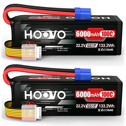 Image of HOOVO 22.2V 6S LiPo Battery 6000mAh 100C Softcase RC Battery for RC Quadcopter Truck Boat Airplane Helicopter RC Vehicle(2 Pack)