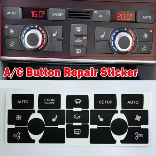 Autocollant bouton Audi A6 réparation commande climatisation intérieure mat - 4