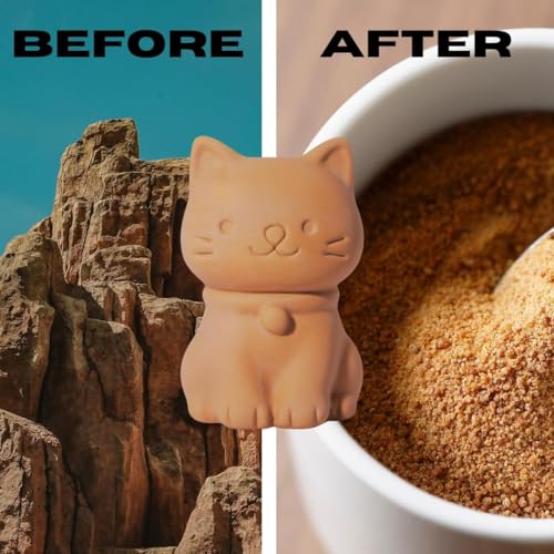 Image of Sifri Terracotta Brown Sugar Keeper - Cat Shaped Sugar Saver, Natural Clay Moisture Holder for Baking Essentials Like Cookies, Marshmallows & Herbs - Reusable Kitchen Freshness Solution