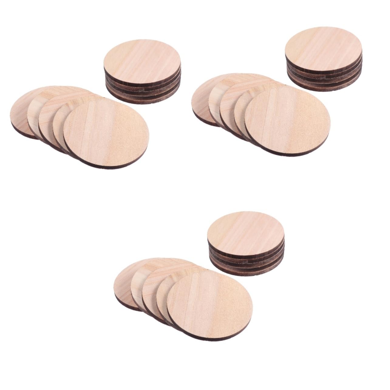 SHINEOFI 3 Sätze Runde Holzbretter Diy-material Schreibendes Pappelsperrholz Diy Liefert Tabletts Geschmücktes Zubehör Untersetzer Zum Bemalen Handwerk Walnussscheibe Runden 10 Stück * 3