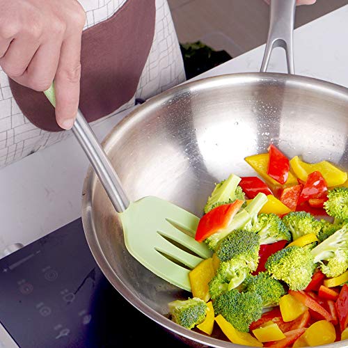 8-teiliges Set aus Silikon-Spachtel in Lebensmittelqualität, Antihaft-Kochgeschirr, Pfannenwender, Haushalt, Edelstahl, Silikon-Spachtel-Set, hitzebeständig, Suppenlöffel
