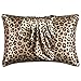 LCBD Silky Satin Toddler Pillowcases Pack of 2, 13x18 Inches Travel Pillowcases with Envelope Closure, Small Kids Pillow Cases Covers, Gold Leopard