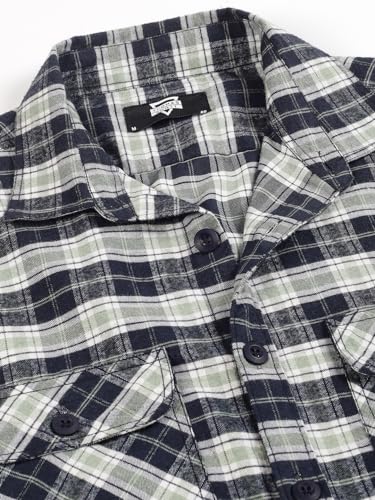 Image of Thomas Scott Men's | Checks | Full Sleeve | Slim Fit | Cotton Blend | Double Flap Pocket | Spread Collar | Casual Shirt
