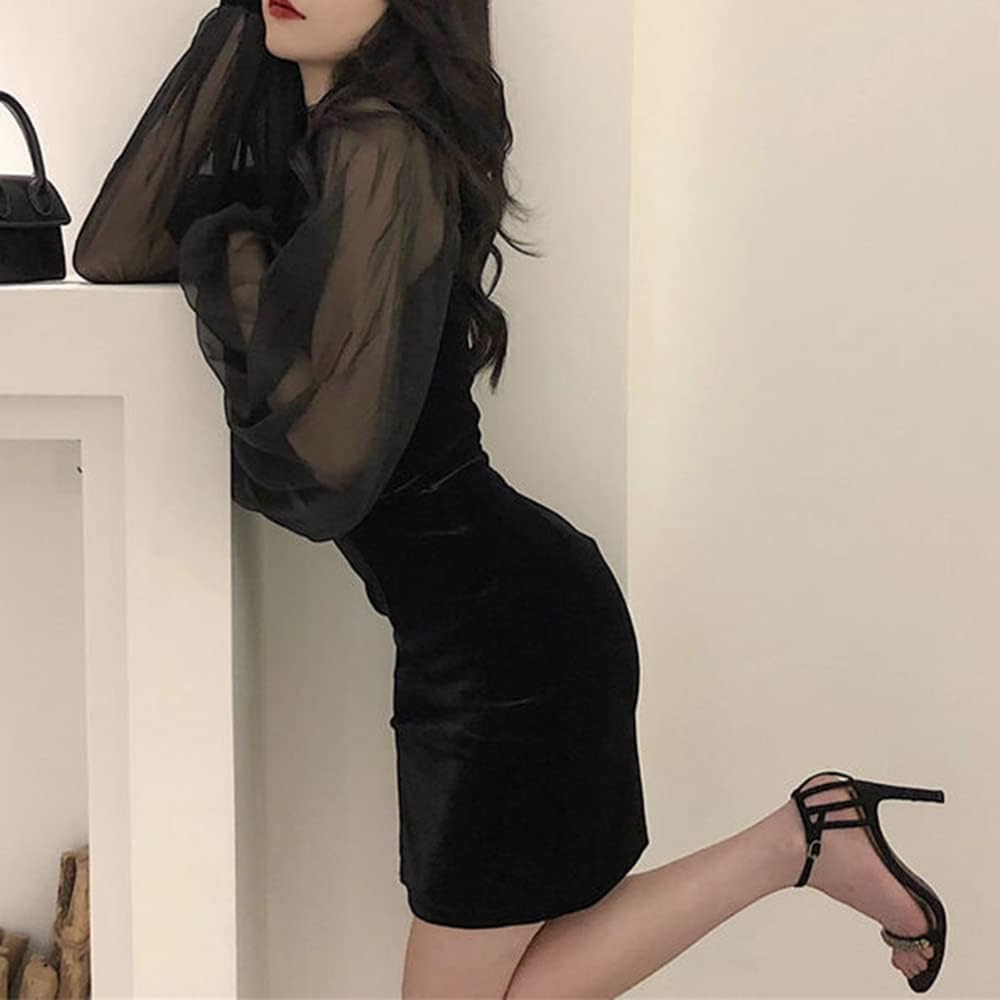 Cheongsam Slim Fit Sexy Bodycon Dress Going Out Date Night Waist Mini Short Wrap Mesh Dress Split Hem Party Clubwear - Image 5