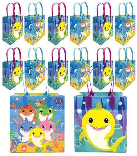 TINYMILLS Shark Family Party Favor Treat Bags with Handles, Shark...