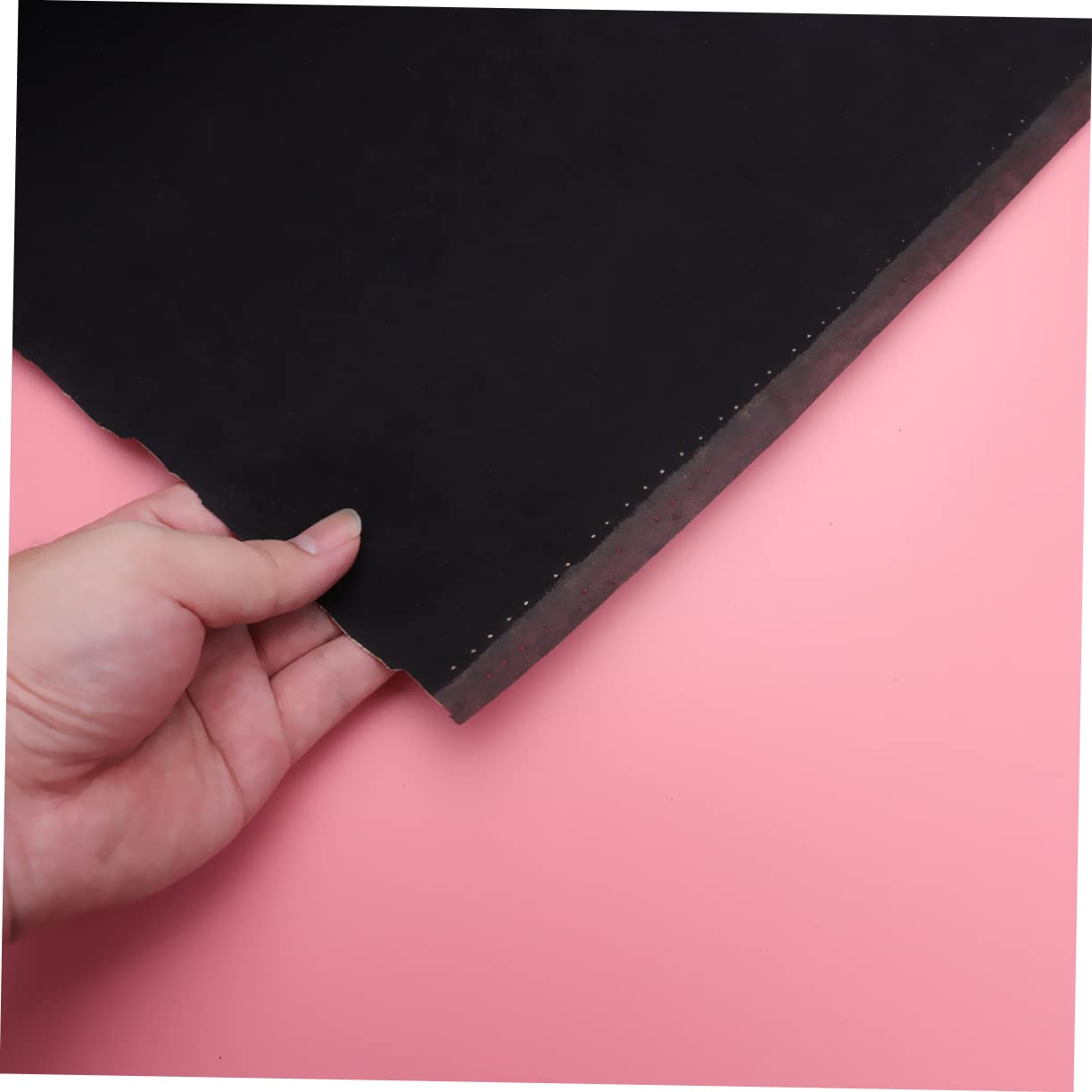 Angoily 150x90cm Black Fabric Quarters Self-Adhesive Velvet Flocking Linen Cloth for Display Pad Counter Cover