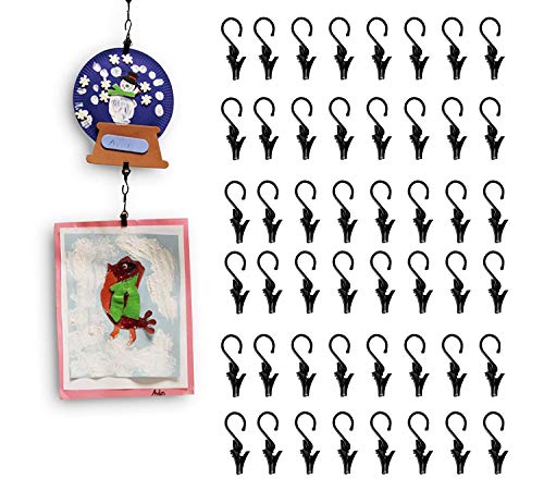 Wallniture Multipurpose Hanging Clip Set for Art and Crafts Steel Black 0.5 Inch