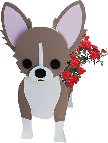 Miniatura 6 de seOSTO Maceteros para perros para plantas al aire libre, macetas de jardinería de flores de animales de 13.4 x 9.5 pulgadas para jardín, contenedor