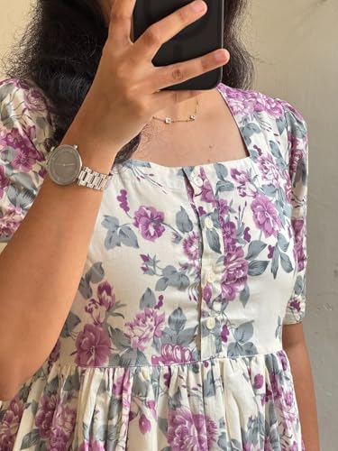 Image of Women's Rayon Printed Anarkali Kurta for Women and Girls, Regular Wear