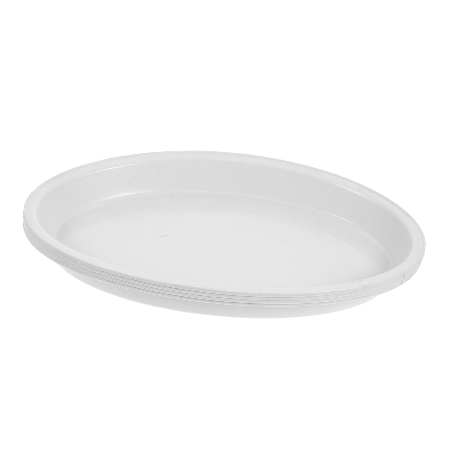 4pcs Oval Plant Saucers for Pots Plastic Drip Trays 28.5cm Outer Diameter for Indoor/outdoor Gardening White Color Sturdy and Waterproof Design