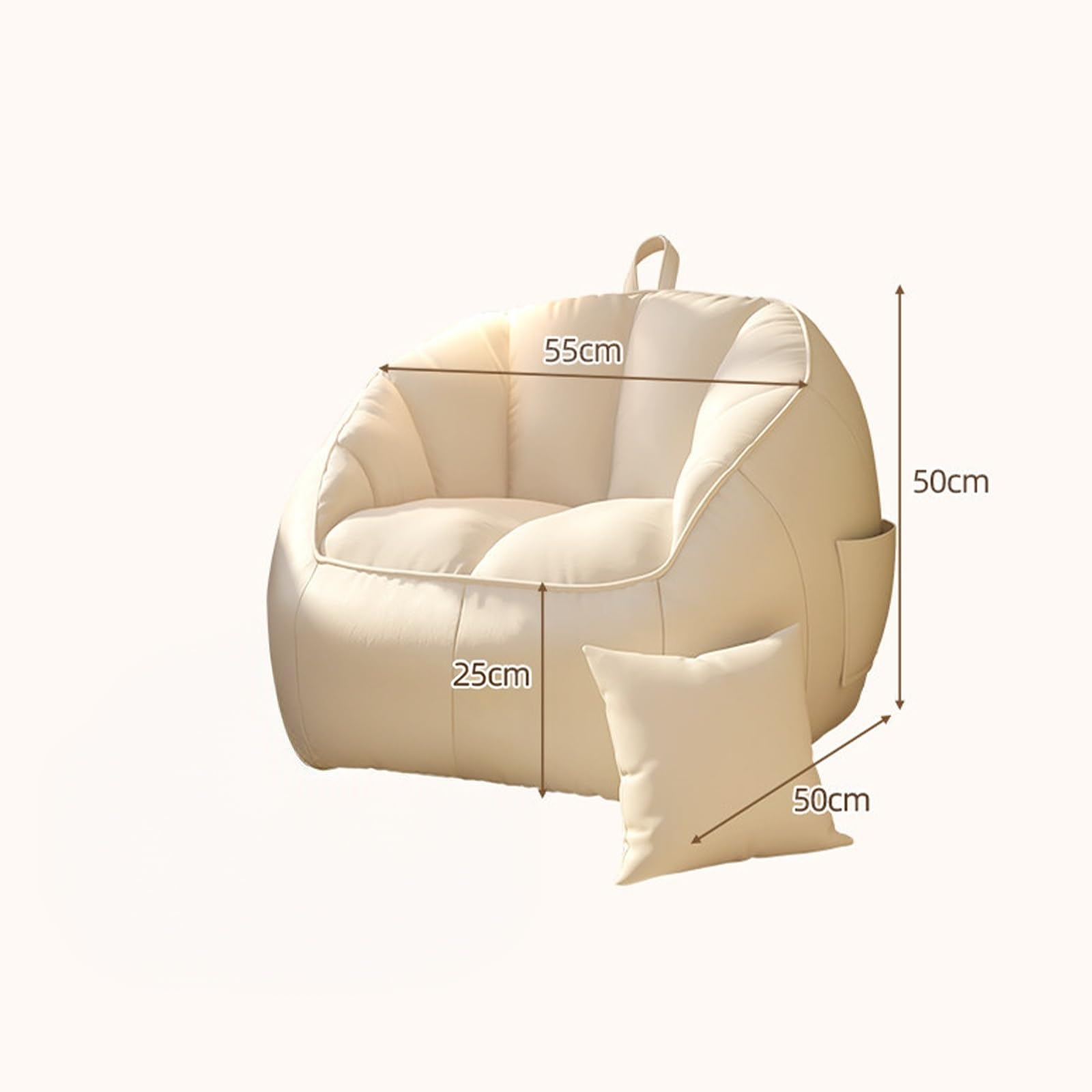 Silla Tipo puf para Exteriores Sofá Perezoso, Silla Tipo puf, sofá Individual for Sala de Estar, anidado Tatami(Yellow,Pequeño)
