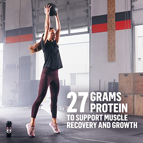 Image of Muscle Milk 100% Whey With Probiotics Protein Powder, Chocolate, 1.85 Pound, 23 Servings, 27g Protein, 2g Sugar, 1B CFU Probiotics, Low in Fat, NSF Certified for Sport, Packaging May Vary